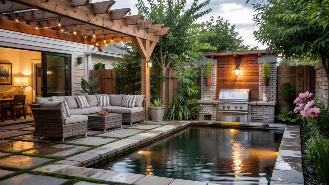 From Daytime Sparkle to Nighttime Glow: Outdoor Living with Water and Light